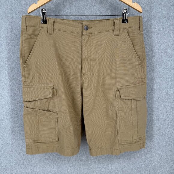 Carhartt Mens Relaxed 11 Rigby Cargo Work Short Size 36 Dark Khaki Rugged Flex - Picture 1 of 15